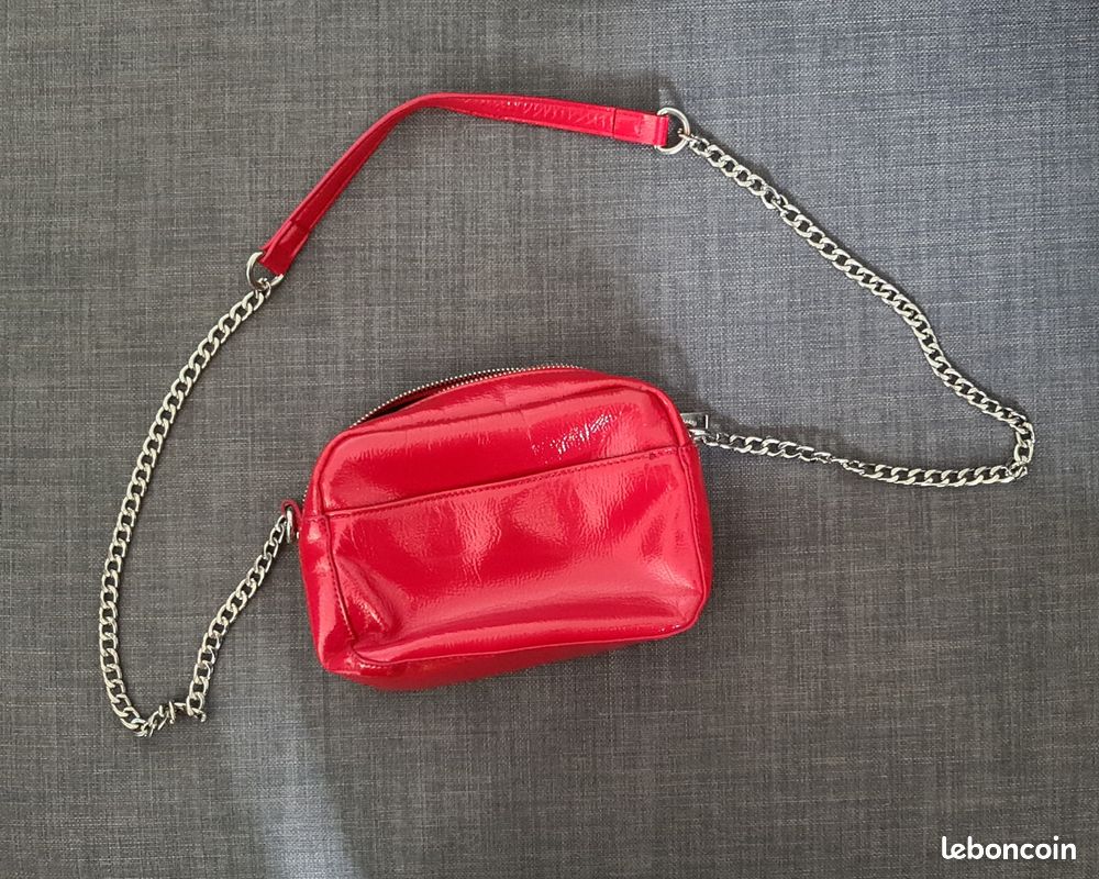 PULL&BEAR Sac à main bandoulière rouge brillant (image 1)