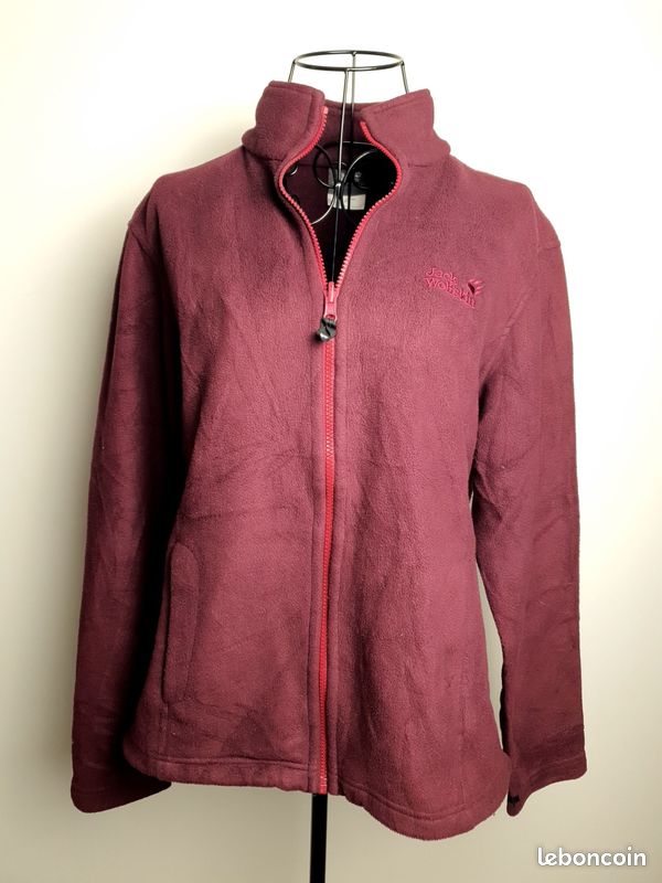Polaire Polarino Femme Bordeaux Taille 10/12 - Occasion Bon état - Chaud Et Confortable