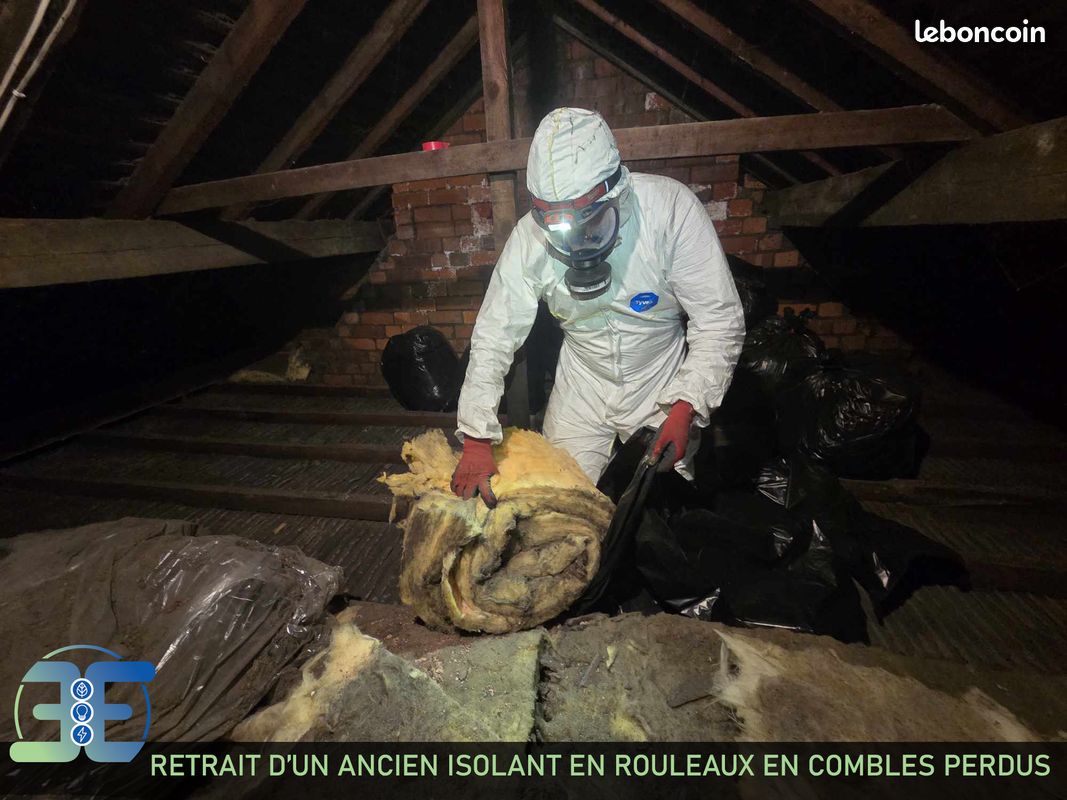 Isolation des combles, Ouate de cellulose; laine de verre; laine de bois; retrait ancien isolant souillés (image 1)