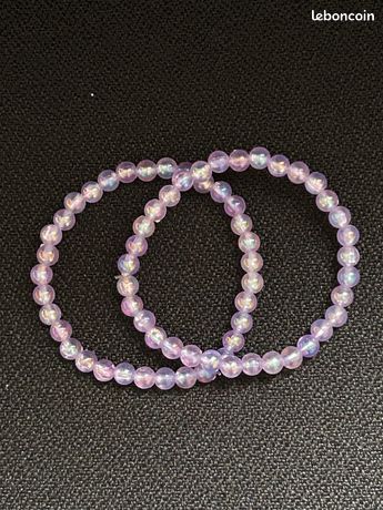 Collier perles violettes D8