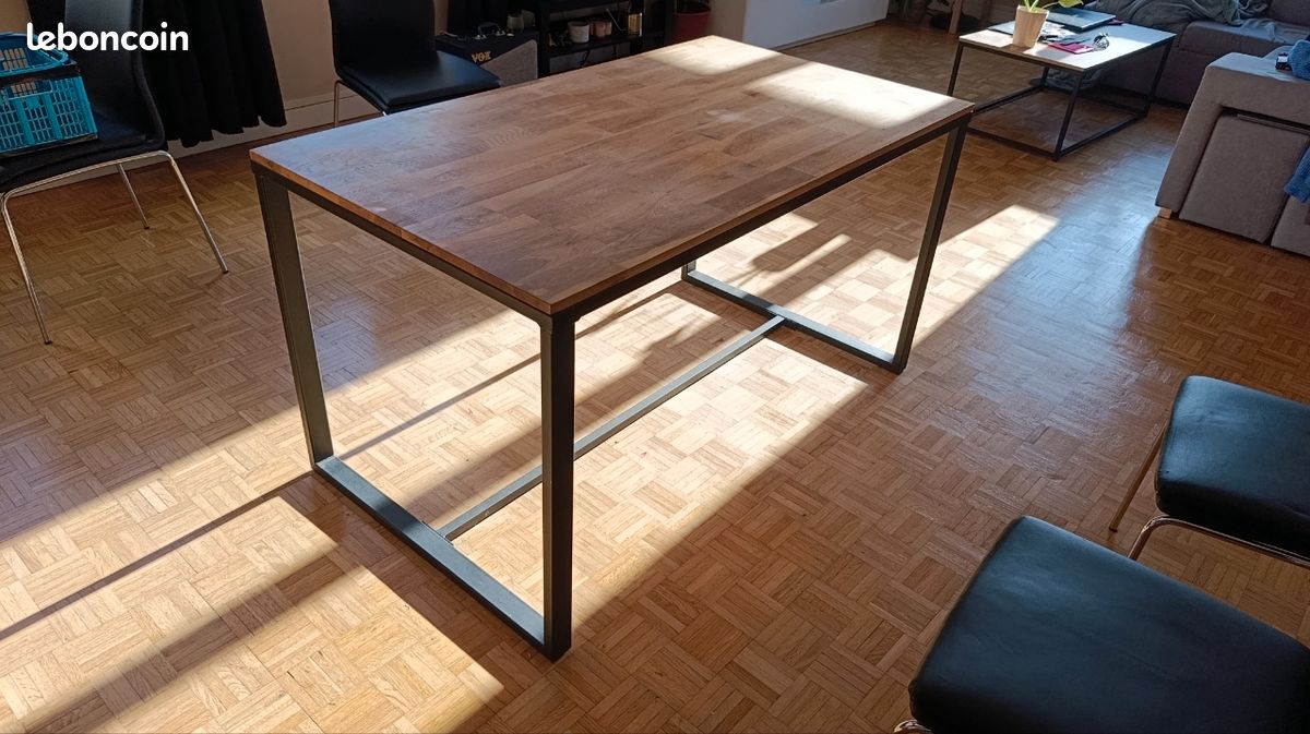 Table à manger chêne acier 4/6 couverts (image 5)