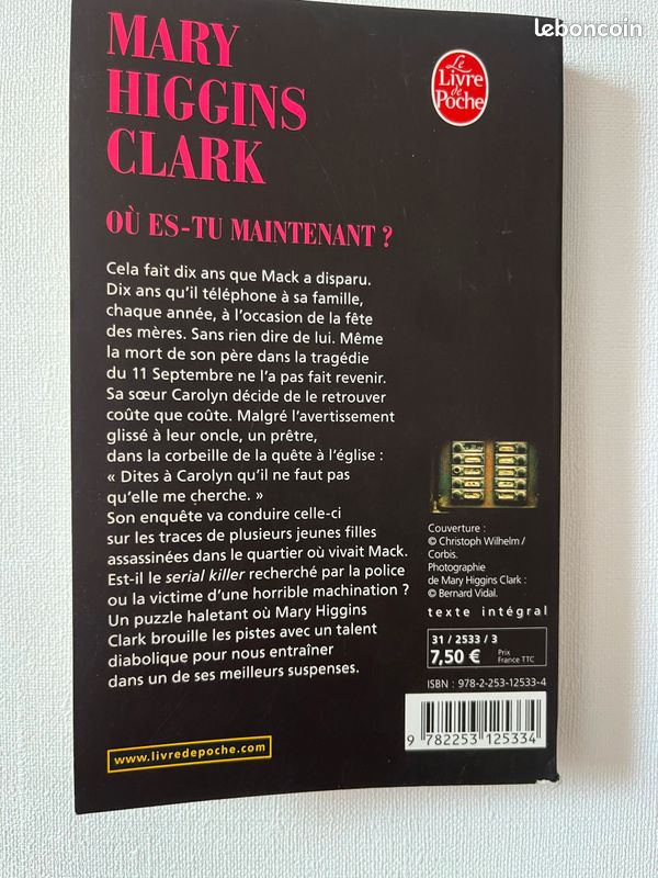 Mary Higgins Clark « Ou es-tu maintenant ? » (image 3)