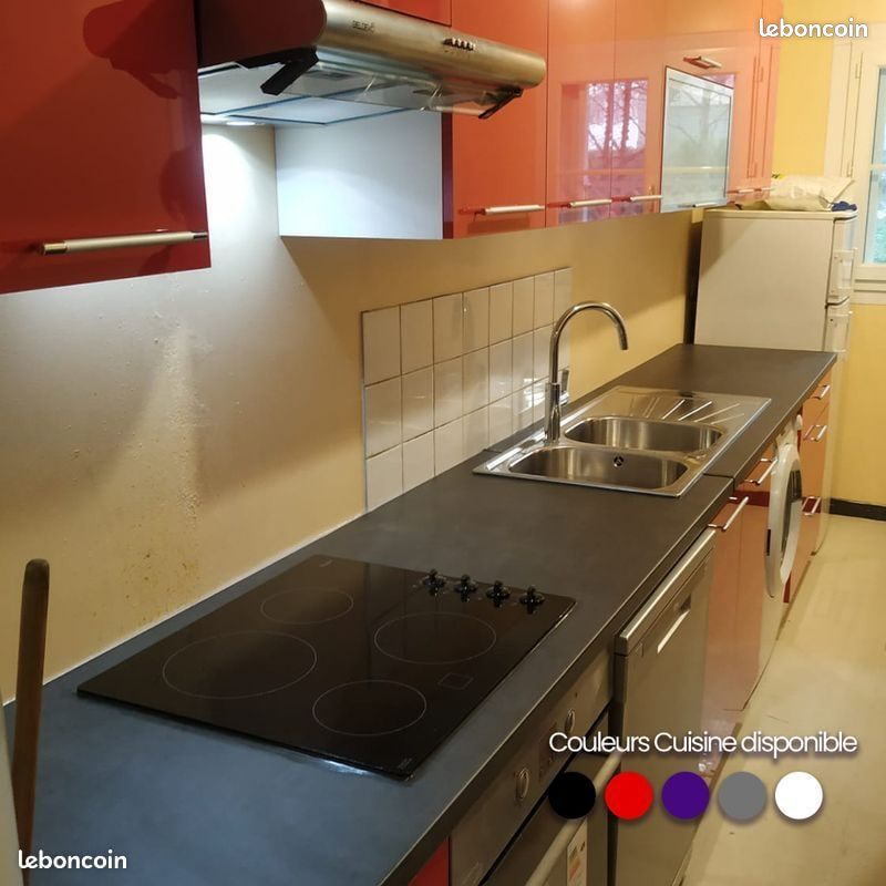 Cuisine équipée rouge pieds fournis pour maison‌⁬⁭⁮‌⁪⁬⁮⁮⁫​⁢‍⁪⁠ (image 2)