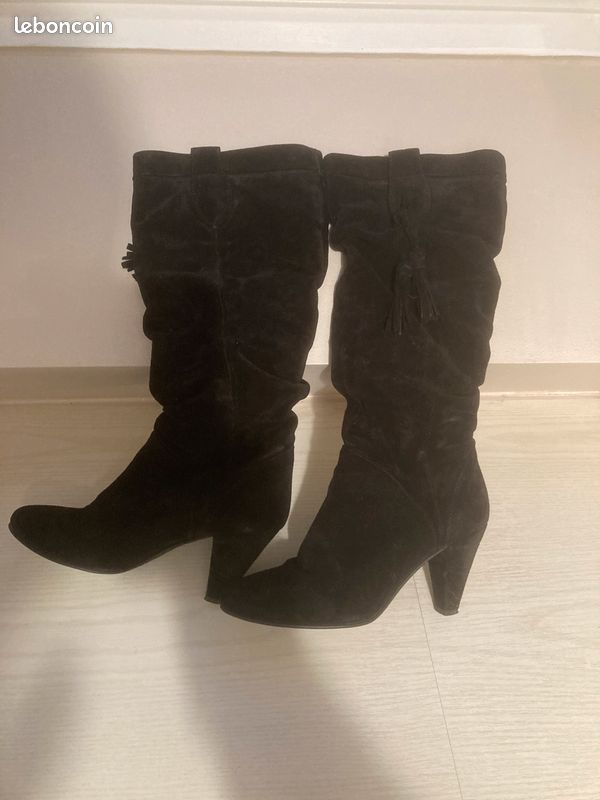 Bottes femme daims noir T:36 Minelli (image 1)