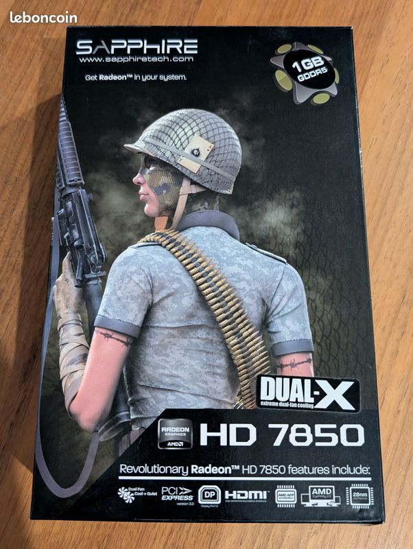 Carte Graphique Sapphire HD7850 Dual-X OC 2Go GDDR5, AMD Radeon, Occasion