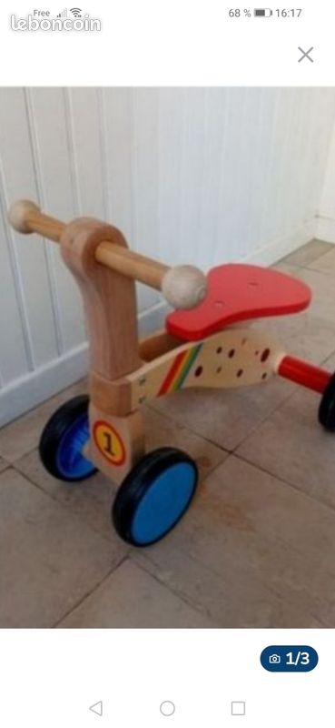 Porteur bois 4 roues (image 1)