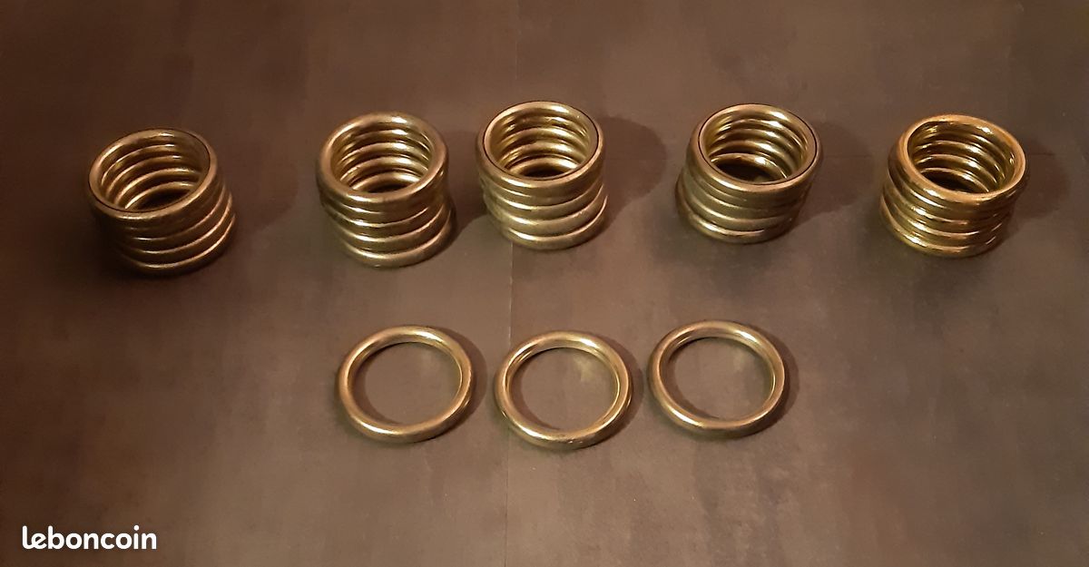 28 Anneaux De Rideau En Laiton - Diamètre Intérieur 45 Mm - Pour Tringles 35-40 Mm - Glissement Fluide