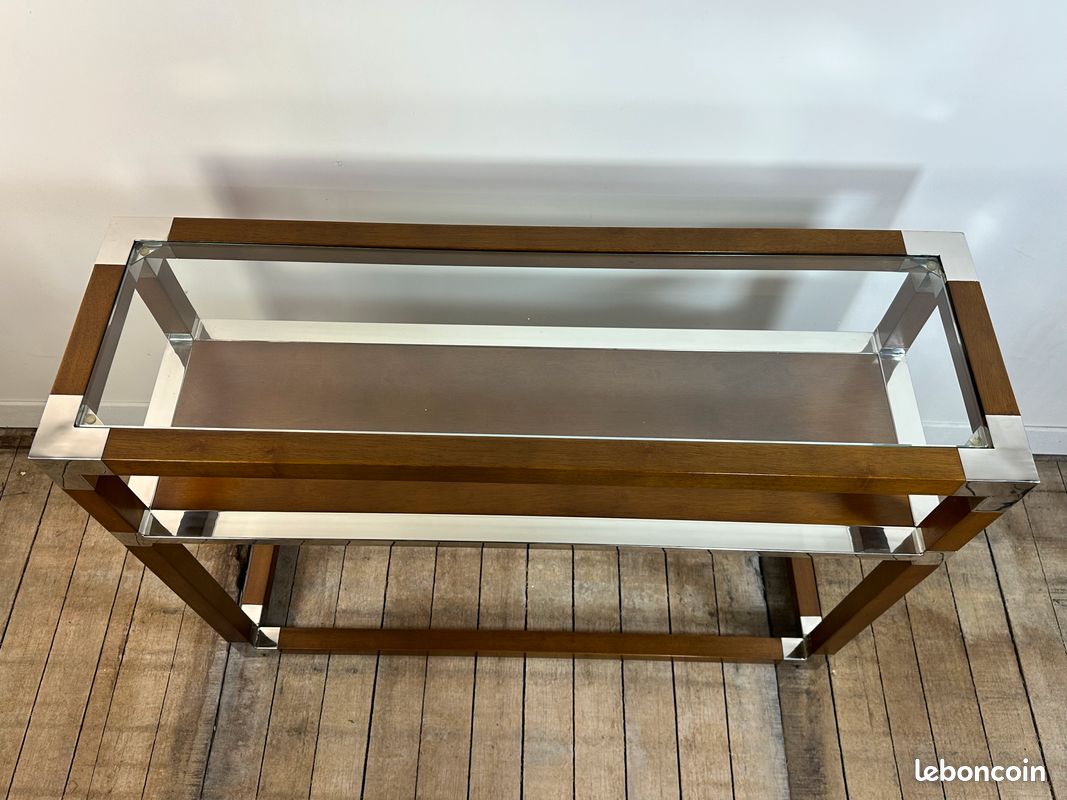 Console en bois et alu chromé (image 3)