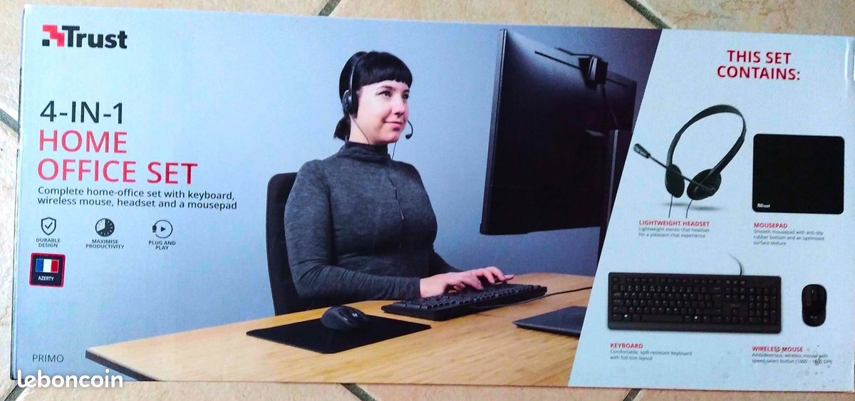 Ensemble clavier 4 en 1 Trust HOME OFFICE SET NEUF (image 1)