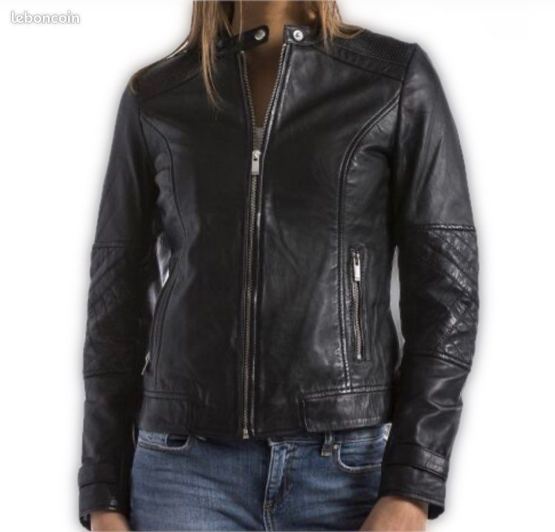 Veste en cuir femme Le temps des cerises (image 1)