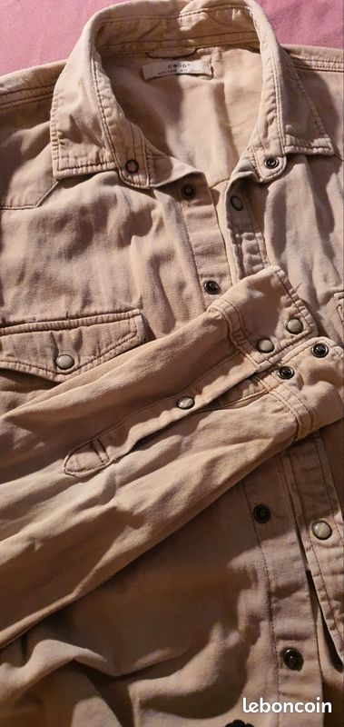 Surchemise (veste-chemise) Celio beige sable 100 % coton – Taille XL (44) – Très bon état (image 3)