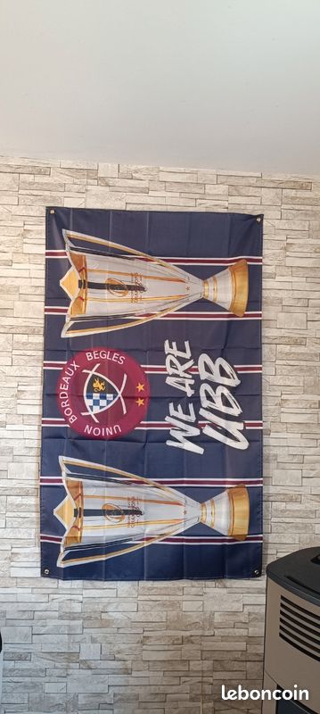 Drapeau UBB Union bordeaux Bègles taille 90 cm par 150 cm neuf (image 4)