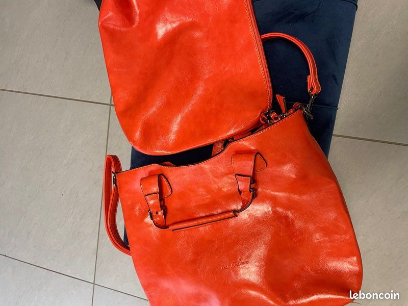 Sac Cabas Inès DELAURE Orange Porté Main Ou épaule - Neuf Avec étiquettes, Parfait Pour Un Mariage
