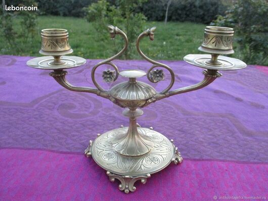 BOUGEOIR ANCIEN HAUTE Epoque Bronze Binet Perce Candlestick 17Th EUR 39,99 - FR