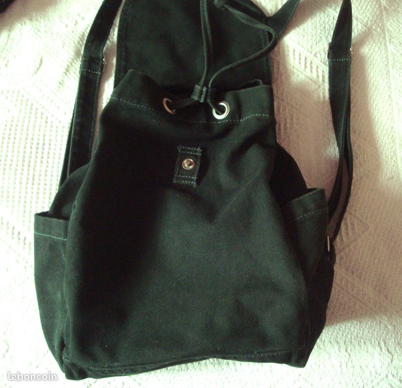 Petit sac à dos vert BAGGU en coton / sac à main (image 2)