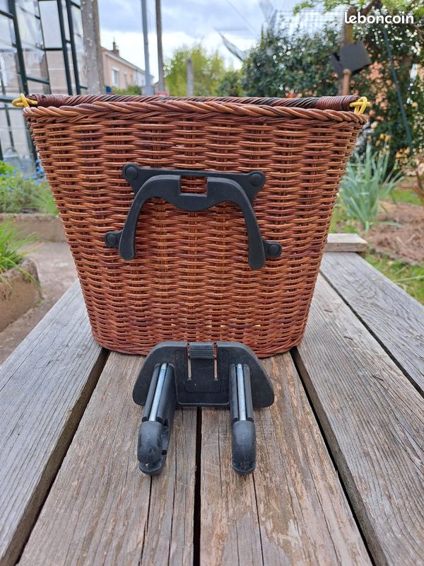 Valink Panier de vélo en osier, grand panier en osier avec poignée, panier avant de vélo Valink Panier de vélo en osier, grand panier en osier avec poignée, panier avant de vélo
