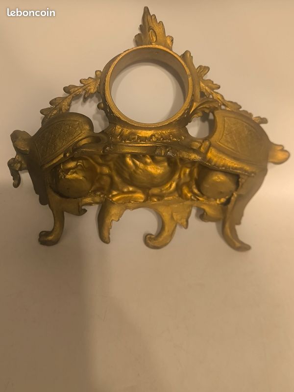 Encrier double bronze avec Pendulette 19em (image 5)