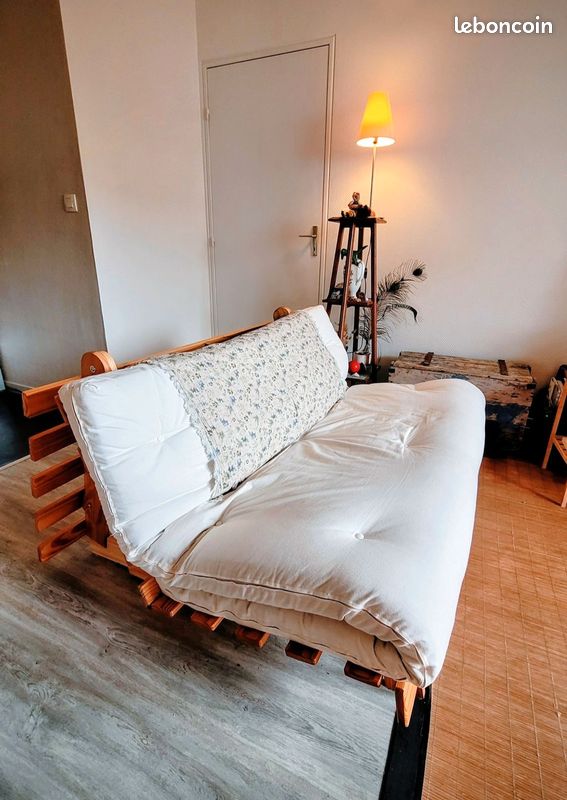 Canapé convertible futon La Redoute écru (image 1)