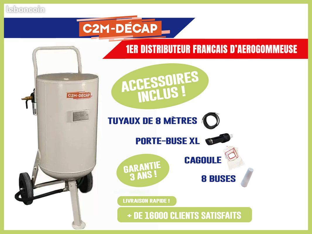 Aérogommeuse C2M Jumbo – Décapage Intensif Bois, Métal, Pierre (image 1)