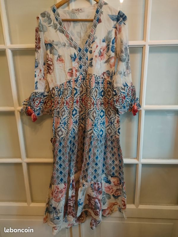 Robe Derhy Beige - Taille S - 55% Lin, 45% Ramie - Occasion Très Bon état