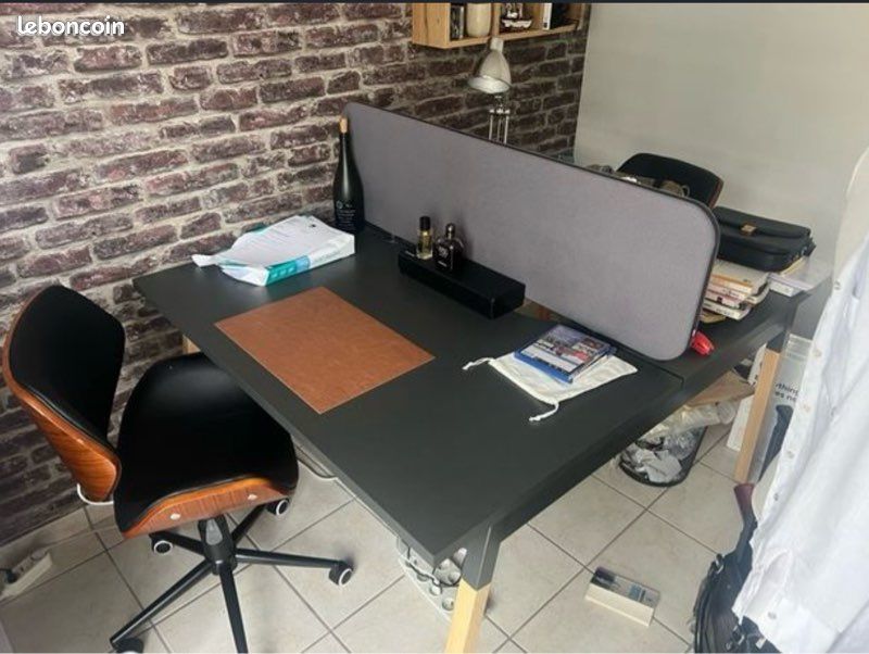 Bureau double avec séparation centrale MDD (image 1)