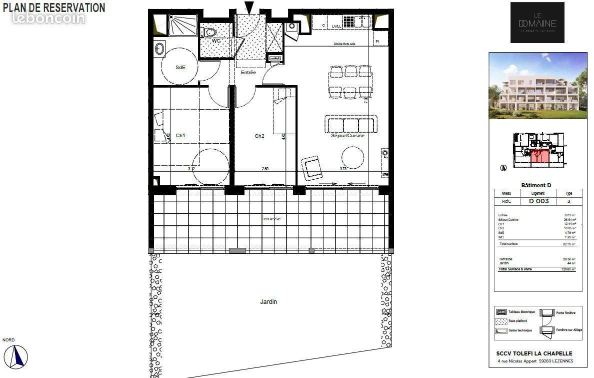 Appartement 3 pièces 63 m² · à La Chapelle-sur-Erdre · 63 m² · 875 €