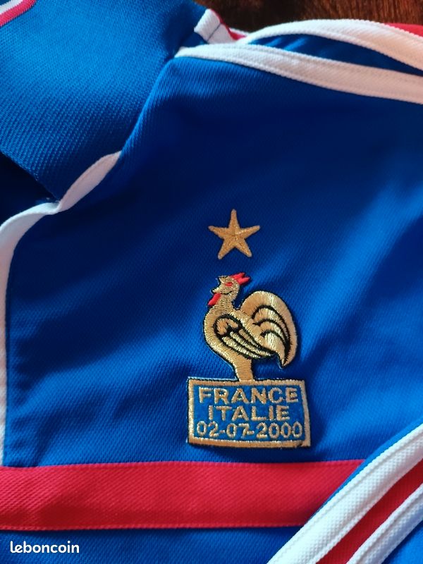 Maillot De Football France Zidane #10 EURO 2000 - Extérieur, Taille L, Neuf Avec étiquettes Adidas - Tricolore, Licence Officielle