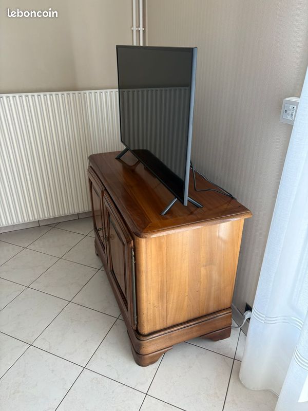 Bibliothèque Louis Philippe En Merisier - Bois Clair, 4 étagères, 180x68 Cm, Occasion