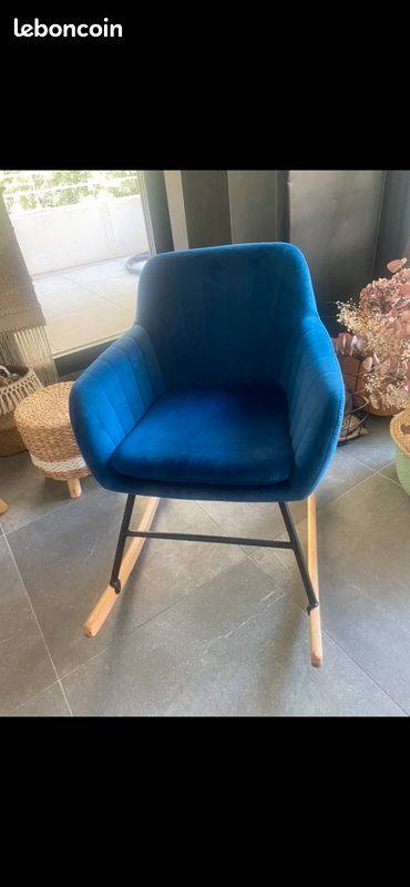 Fauteuil en velours rocking-chair (image 2)