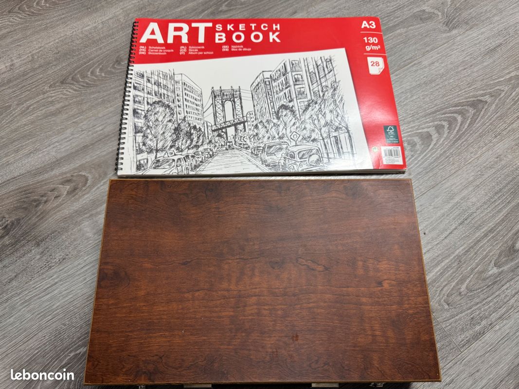 🎨 Coffret d'Art Complet en Malette Bois — Crayons, Pastels, Aquarelle + Carnet A3 Offert ✨ (image 7)