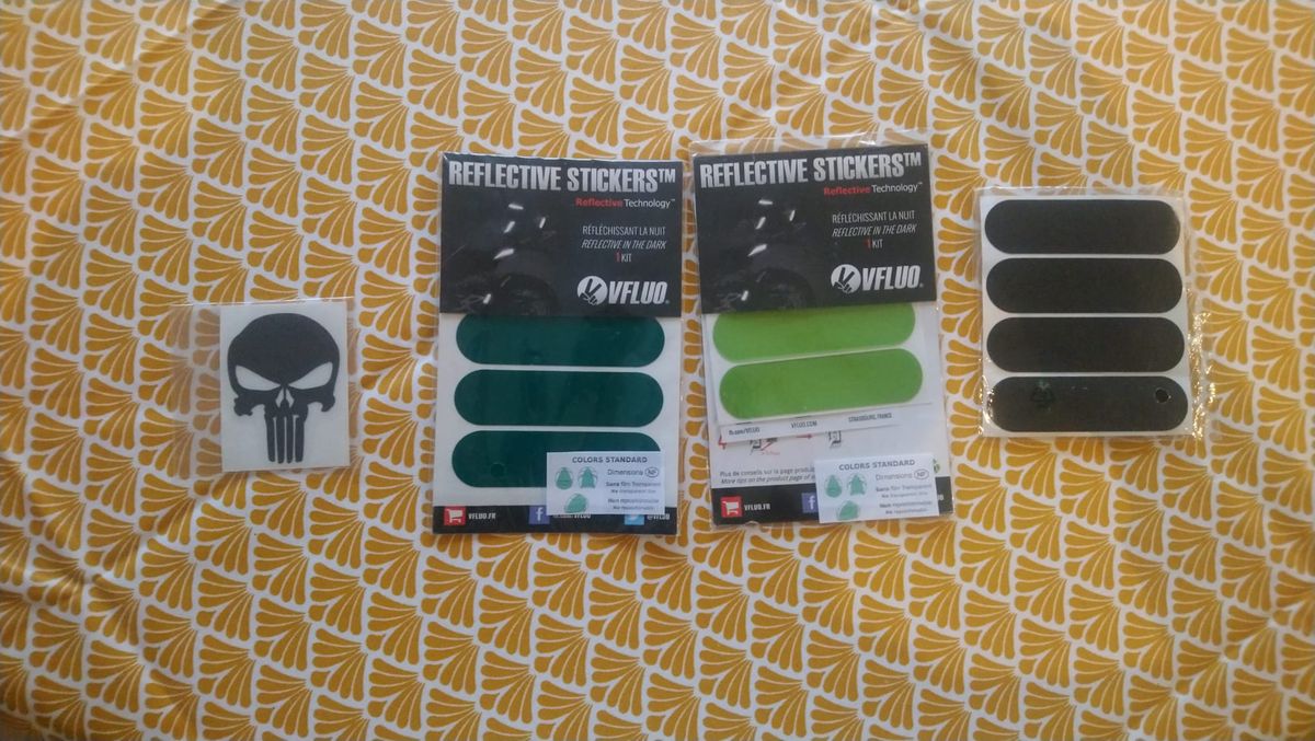 Kit 4 bandes stickers standard rétro réfléchissants casque moto