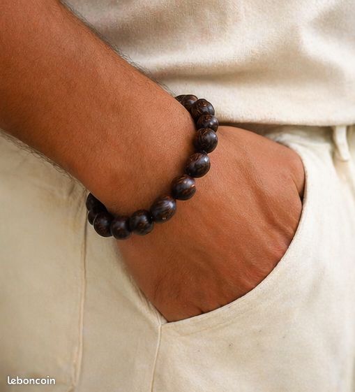 KEYMIX Lot De 6 Bracelets Cuir Tressé Bohème - Manchettes Réglables Avec Perles En Bois Vintage Punk Pour Hommes Et Femmes