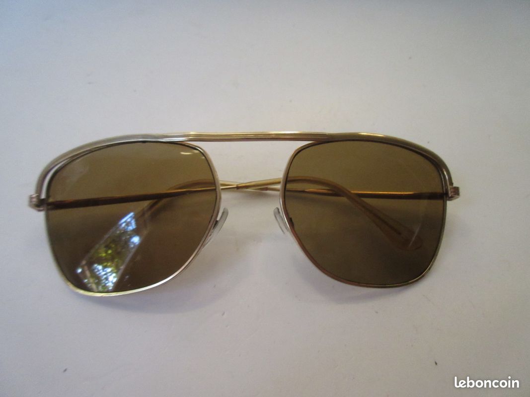 Lunettes soleil Navigateur années 50 : " laminé or " (image 5)