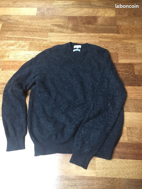 Pull cashmere gris foncé (image 1)