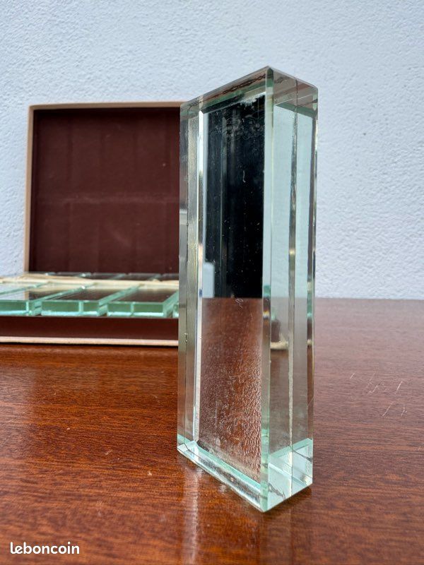 Repose-couteaux Ancien En Miroir Transparent - Accessoire De Cuisine Vintage