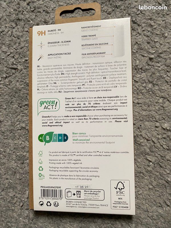 Verre trempé pour Xiaomi Redmi Note 9T 5G neuf (image 2)