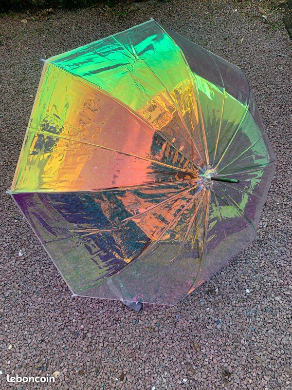 Grand Parapluie Transparent Smati - 12 Baleines, Liseré Blanc, Neuf Avec étiquettes