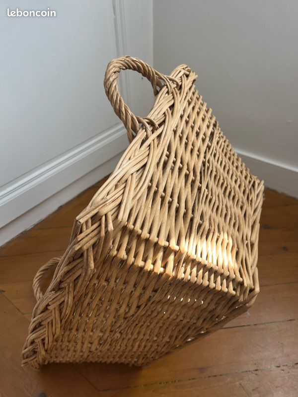 Panier ancien rotin osier - Décoration