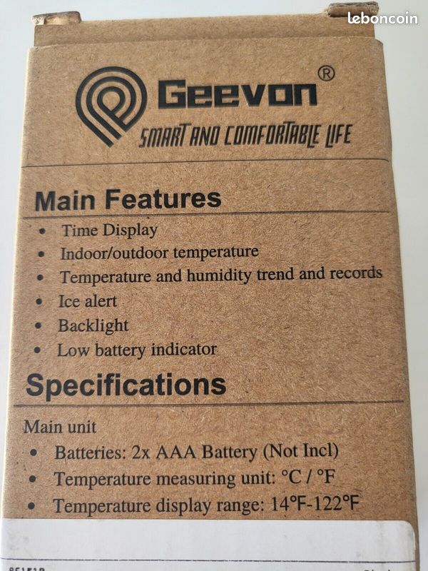 Geevon Mini Station Météo – Température Intérieure/extérieure, Horloge LED Sans Fil