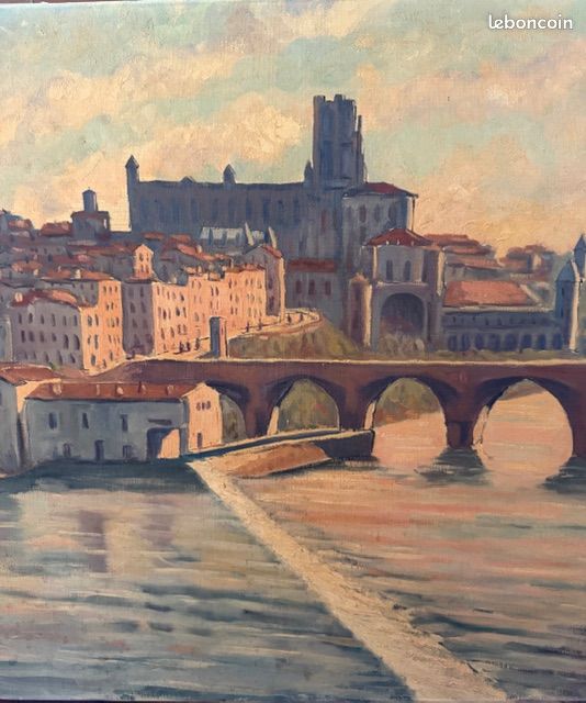 🖼️ *Tableau Huile sur Toile – Superbe Vue d'Albi (Tarn) – Format 12P (image 3)