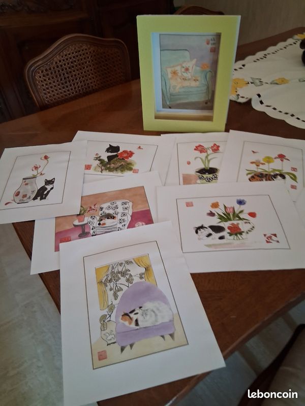 10 aquarelles prêtes à encadrer + 10 Marie-Louise (image 6)