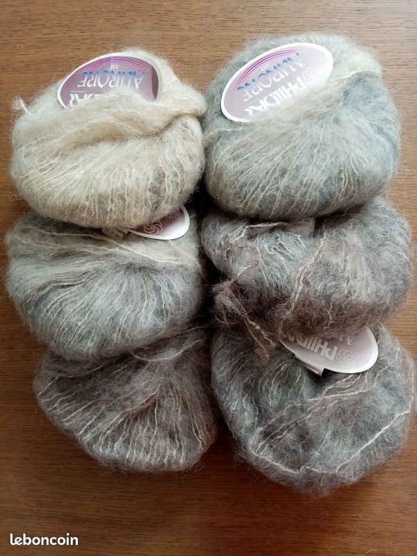 Lot De 10 Pelotes Laine Mohair Beige - Fabrication Française, Idéal Tricot Crochet