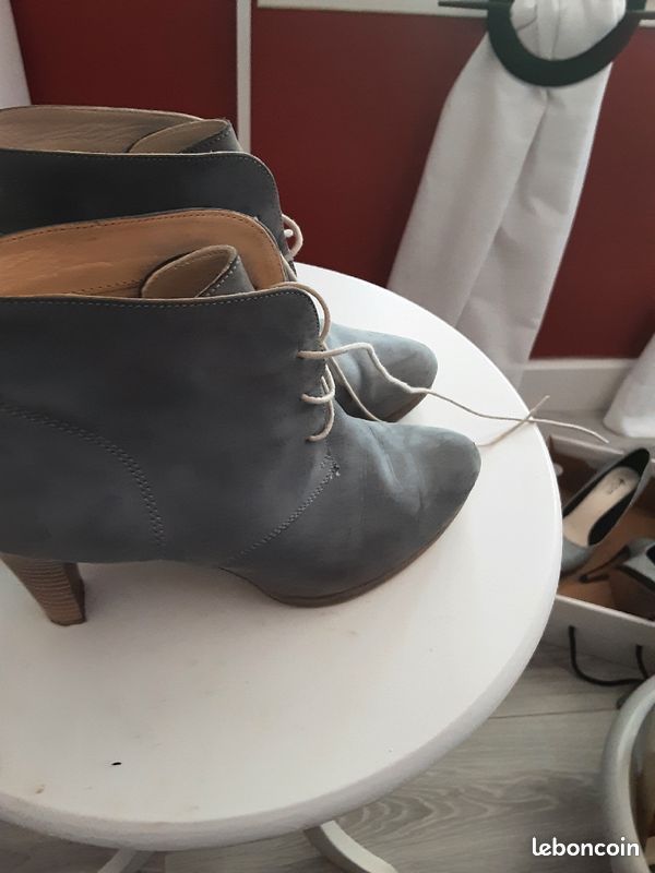 Bottines taille 38 daim bleu/gris (image 2)