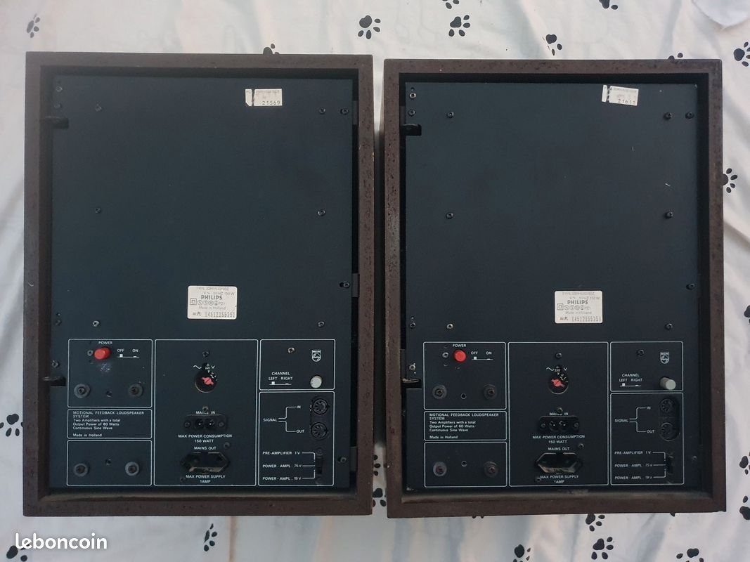 Enceintes Philips MFB – 541/544/545 – Asservies & Amplifiées – Vintage – Noir