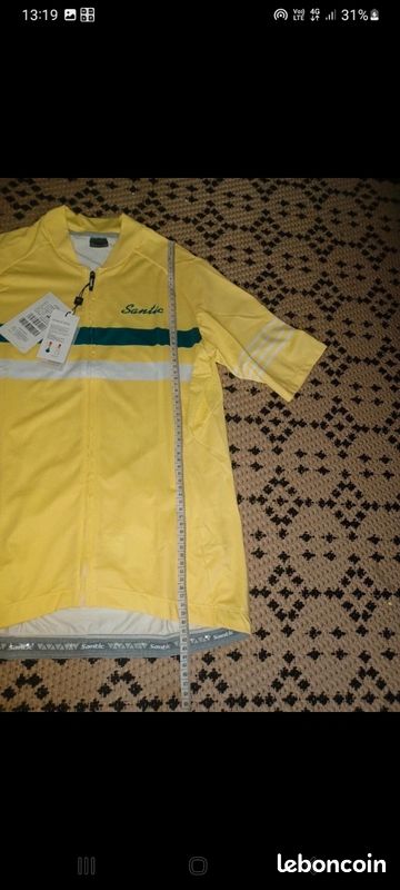 Maillot cycliste jaune santic femme L (image 7)