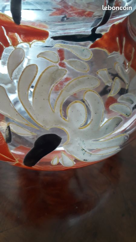 Vase coupe jardinière verre émaillé Mazoyer bzt03 (image 6)