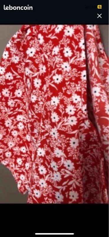Blouse imprimée fleurs rouge femme T :42 ETAM (image 13)