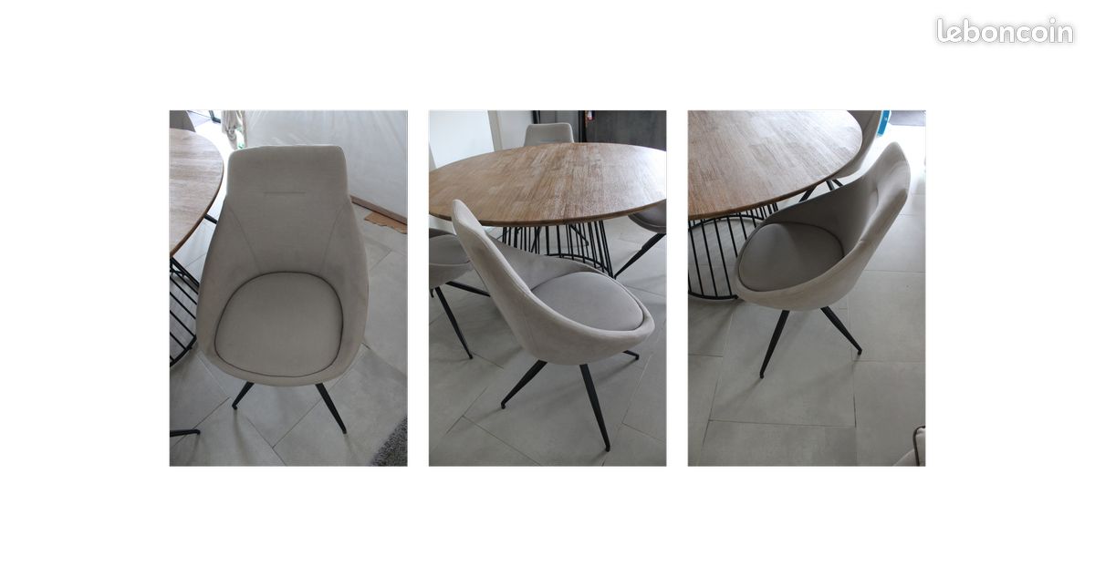 Ensemble de meubles style scandinave/bohème – Meuble TV, Table à manger + 4 chaises (image 7)