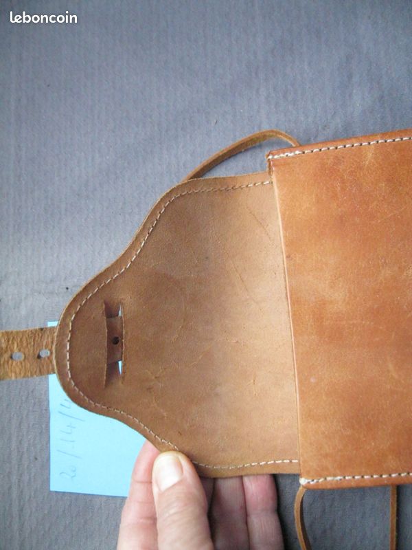 Petit sac cuir brut bandoulière 20/14/4,5 cm (image 6)