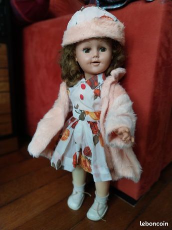Poupée Raynal Brigitte Années 60 – 50 Cm – Celluloïd – France – Blonde Robe